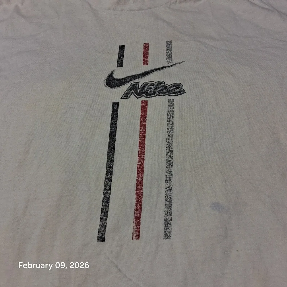 Vintage Y2K Nike T‎ Shirt Size XL White Distressed Single Stitch